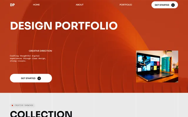 Design portfolio website made with Mobirise, desktop view