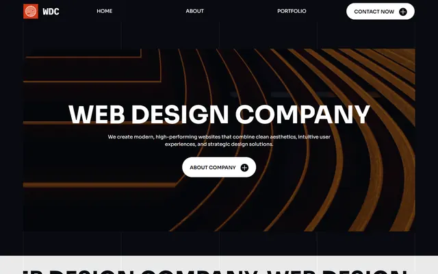 Web design company website made with Mobirise, desktop view