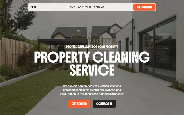 Property cleaning service website made with Mobirise, desktop view